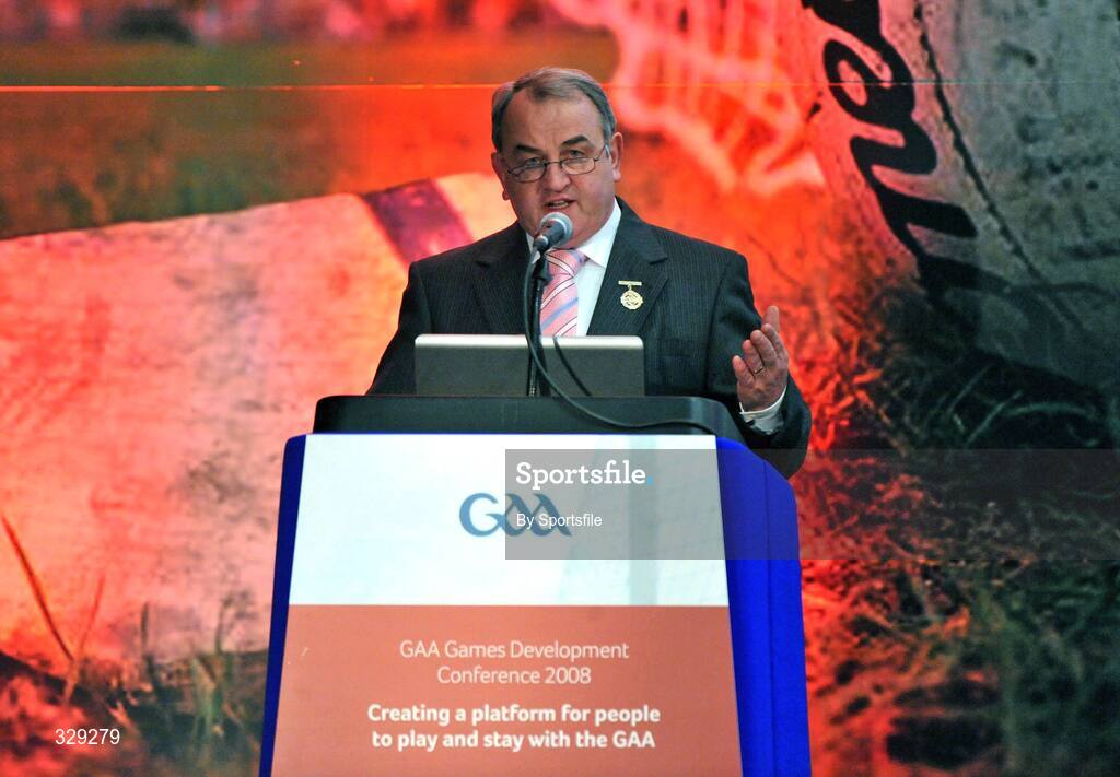 29 November 2008; President of the GAA Nickey Brennan speaking at the GAA Games Development Conference 2008. Croke Park, Dublin. Photo by Sportsfile