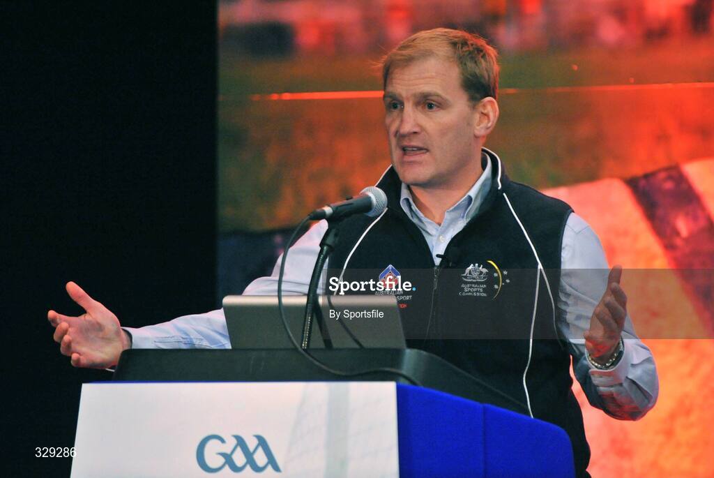 29 November 2008; Richard Shuttleworth, Australian Institute of Sport, speaking at the GAA Games Development Conference 2008. Croke Park, Dublin. Photo by Sportsfile