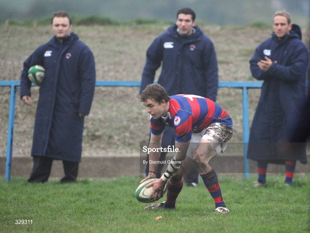 29 November 2008; Michael Keating, Clontarf, touches down for his side's second try of the game. AIB League Division 1, Clontarf v Blackrock College, Castle Avenue, Clontarf, Dublin. Picture credit: Diarmuid Greene / SPORTSFILE
