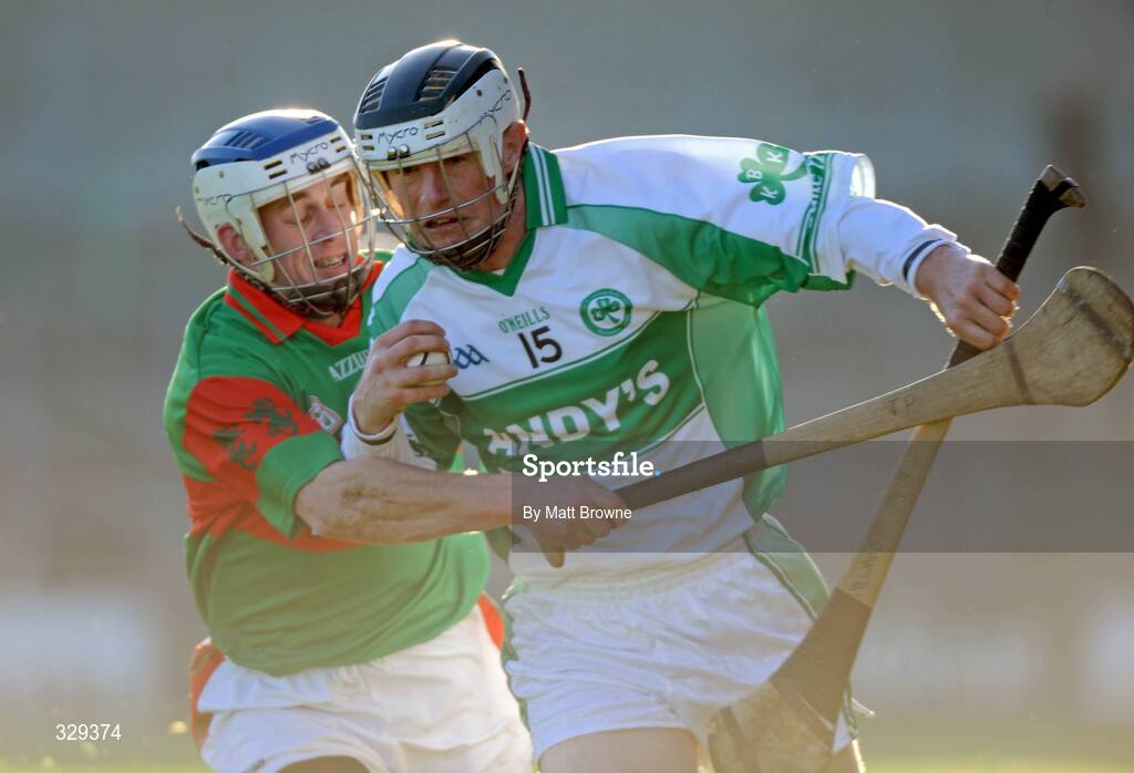 30 November 2008; Mark Aylward, Ballyhale Shamrocks, in action against John Paul O'Meara, Birr. AIB Leinster Senior Club Hurling Championship Final, Ballyhale Shamrocks v Birr, Nowlan Park, Kilkenny. Picture credit: Matt Browne / SPORTSFILE