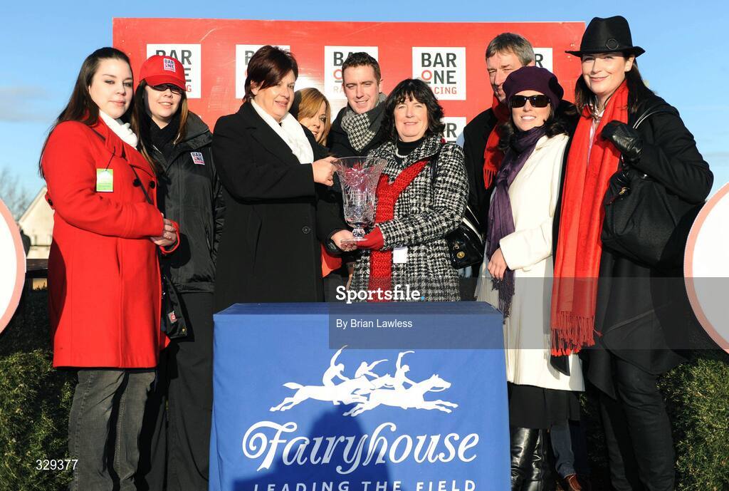 30 November 2008; Members of the Irish Rover Syndicate after winning the Bar One Racing Drinmore Novice Steeplechase with Trafford Lad. Fairyhouse Winter Festival 2008, Fairyhouse Racecourse, Co. Meath. Picture credit: Brian Lawless / SPORTSFILE