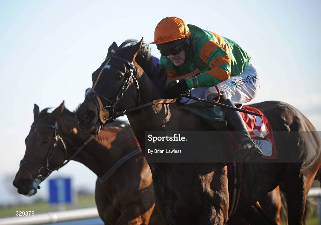 30 November 2008; Catch Me, with Andrew McNamara up, right, races ahead of second Brave Inca, with Davy Russell up, on the way to winning the Bar One Racing Hatton's Grace Hurdle. Fairyhouse Winter Festival 2008, Fairyhouse Racecourse, Co. Meath. Picture credit: Brian Lawless / SPORTSFILE