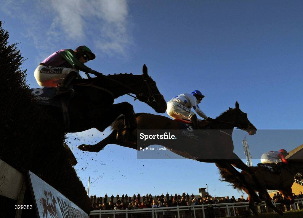 30 November 2008; A general view of the action during the Caffrey's of Batterstown Handicap Steeplechase. Fairyhouse Winter Festival 2008, Fairyhouse Racecourse, Co. Meath. Picture credit: Brian Lawless / SPORTSFILE