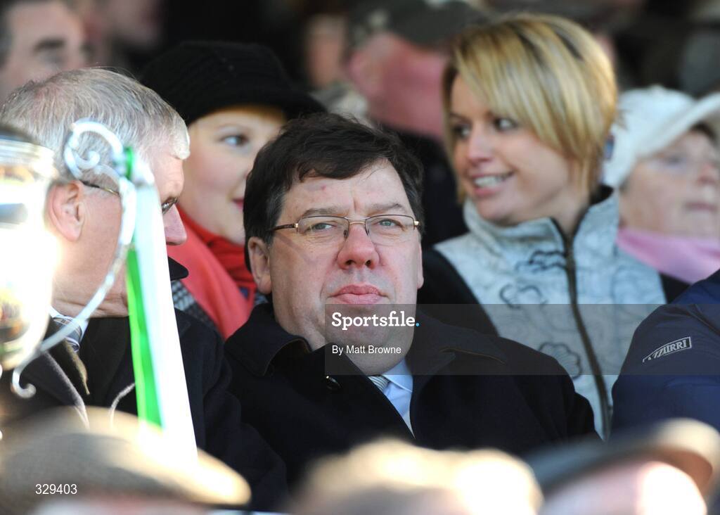 30 November 2008; An Taoiseach Brian Cowen before the start of the game. AIB Leinster Senior Club Hurling Championship Final, Ballyhale Shamrocks v Birr, Nowlan Park, Kilkenny. Picture credit: Matt Browne / SPORTSFILE