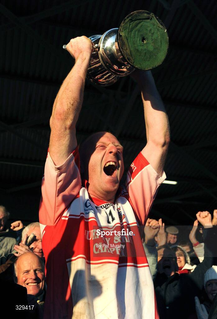 30 November 2008; De La Salle's John Mullane lifts the cup. AIB Munster Senior Club Hurling Championship Final, Adare v De La Salle, Semple Stadium, Thurles. Picture credit: Pat Murphy / SPORTSFILE