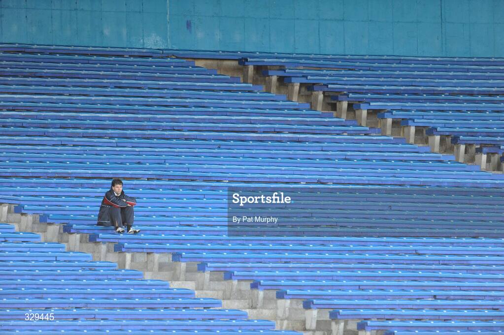 30 November 2008; A supporter watches the game. AIB Munster Senior Club Hurling Championship Final, Adare v De La Salle, Semple Stadium, Thurles. Picture credit: Pat Murphy / SPORTSFILE