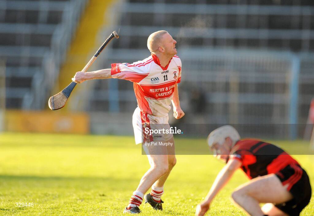30 November 2008; John Mullane, De La Salle, celebrates a point. AIB Munster Senior Club Hurling Championship Final, Adare v De La Salle, Semple Stadium, Thurles. Picture credit: Pat Murphy / SPORTSFILE