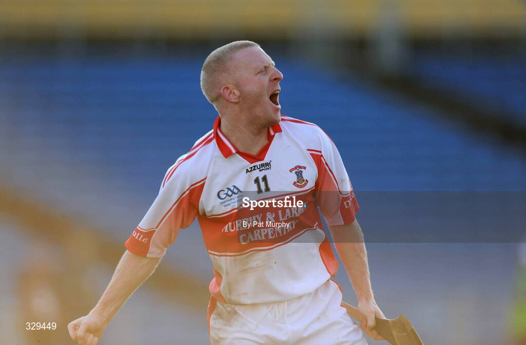 30 November 2008; John Mullane, De La Salle, celebrates after scoring his side's only goal of the game. AIB Munster Senior Club Hurling Championship Final, Adare v De La Salle, Semple Stadium, Thurles. Picture credit: Pat Murphy / SPORTSFILE