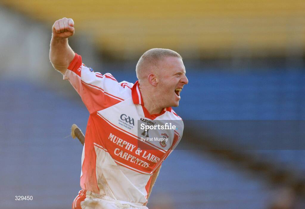 30 November 2008; John Mullane, De La Salle, celebrates after scoring his side's only goal of the game. AIB Munster Senior Club Hurling Championship Final, Adare v De La Salle, Semple Stadium, Thurles. Picture credit: Pat Murphy / SPORTSFILE