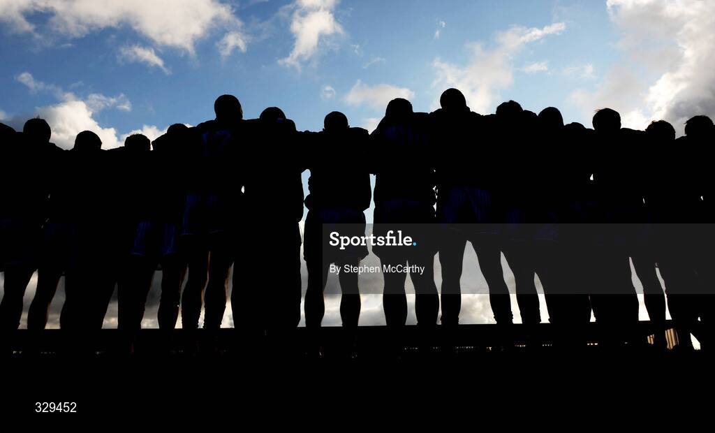 30 November 2008; The Mid Kerry team stand for the National Anthem. Kerry Senior Football Championship Final Replay, Kerins O'Rahilly's v Mid Kerry, Fitzgerald Stadium, Killarney, Co. Kerry. Picture credit: Stephen McCarthy / SPORTSFILE