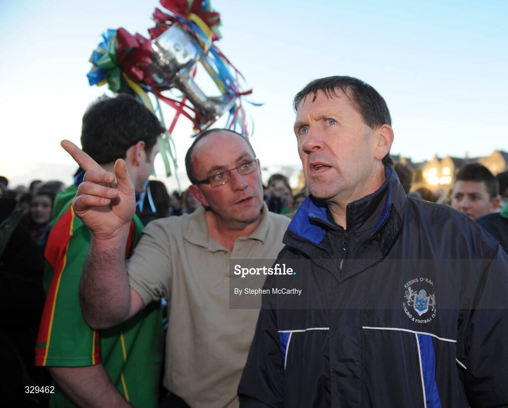 30 November 2008; Kerins O'Rahilly's manager Jack O'Connor with Mid Kerry manager James Sheehan after the game. Kerry Senior Football Championship Final Replay, Kerins O'Rahilly's v Mid Kerry, Fitzgerald Stadium, Killarney, Co. Kerry. Picture credit: Stephen McCarthy / SPORTSFILE