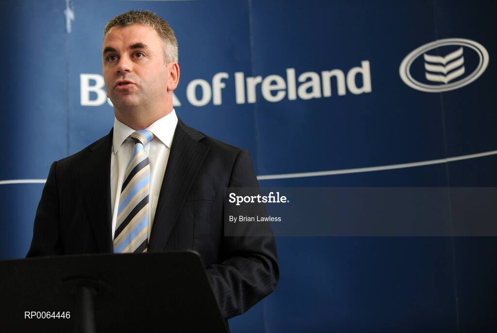 26 November 2008; Bank of Ireland announced that it has signed an agreement to become the new official sponsor of the DCU GAA Academy. The five-year deal commences immediately and will see the Bank of Ireland brand arrive on players and grounds in the coming weeks The DCU GAA Academy was established in 2006 to provide elite level Gaelic footballers and hurlers with the opportunity to develop their sporting and academic careers in a supportive environment. Speaking at the announcement is former Monaghan county player Gabriel Bannigan, Director Retail Strategy & Marketing, Bank of Ireland. Bank of Ireland Head Office, Dublin. Picture credit: Brian Lawless / SPORTSFILE