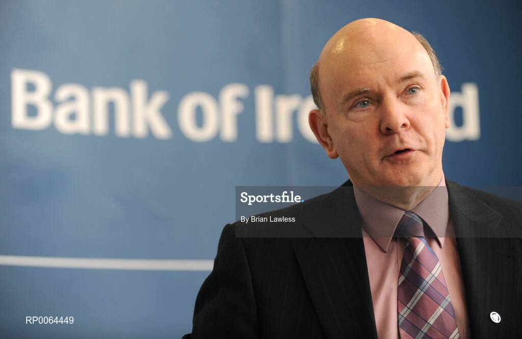 26 November 2008; Bank of Ireland announced that it has signed an agreement to become the new official sponsor of the DCU GAA Academy. The five-year deal commences immediately and will see the Bank of Ireland brand arrive on players and grounds in the coming weeks The DCU GAA Academy was established in 2006 to provide elite level Gaelic footballers and hurlers with the opportunity to develop their sporting and academic careers in a supportive environment. Speaking at the announcement is Peter Quinn, Chairman of Fundraising for the DCU Academy. Bank of Ireland Head Office, Dublin. Picture credit: Brian Lawless / SPORTSFILE