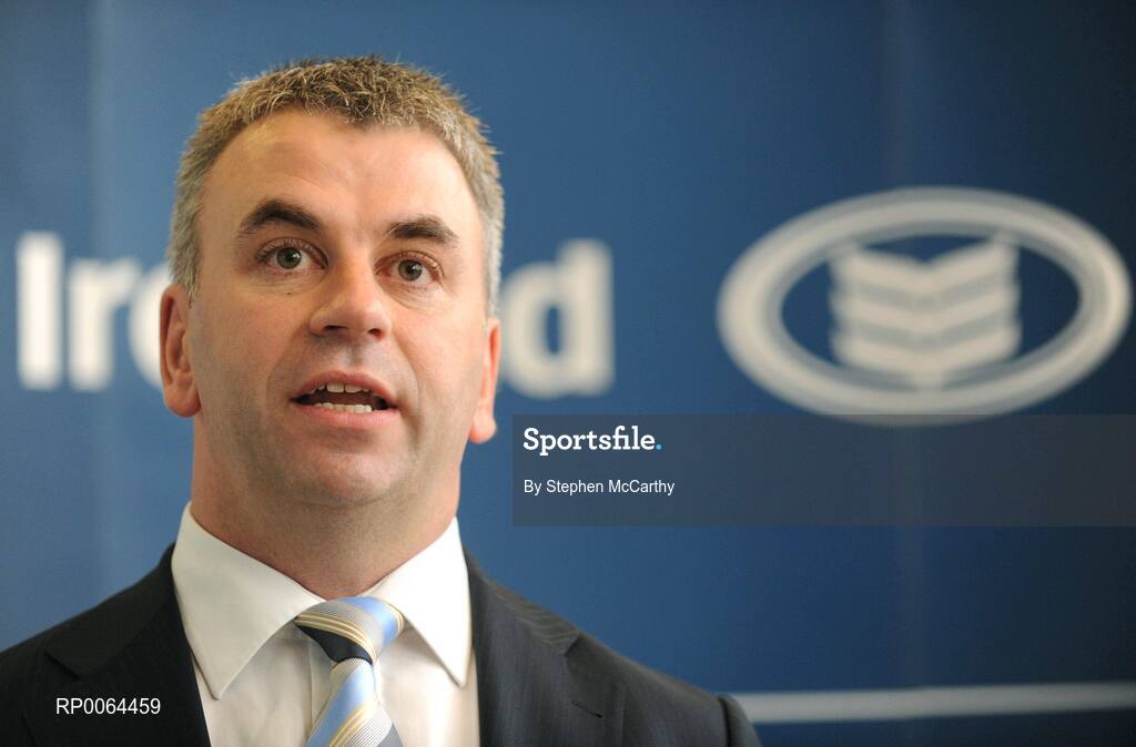 26 November 2008; Bank of Ireland announced that it has signed an agreement to become the new official sponsor of the DCU GAA Academy. The five-year deal commences immediately and will see the Bank of Ireland brand arrive on players and grounds in the coming weeks The DCU GAA Academy was established in 2006 to provide elite level Gaelic footballers and hurlers with the opportunity to develop their sporting and academic careers in a supportive environment. Speaking at the announcement is former Monaghan county player Gabriel Bannigan, Director Retail Strategy & Marketing, Bank of Ireland. Bank of Ireland Head Office, Dublin. Picture credit: Stephen McCarthy / SPORTSFILE