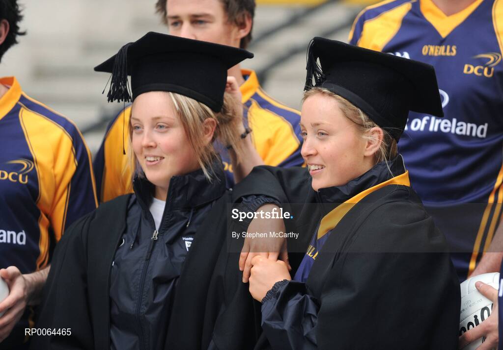 26 November 2008; Bank of Ireland announced that it has signed an agreement to become the new official sponsor of the DCU GAA Academy. The five-year deal commences immediately and will see the Bank of Ireland brand arrive on players and grounds in the coming weeks The DCU GAA Academy was established in 2006 to provide elite level Gaelic footballers and hurlers with the opportunity to develop their sporting and academic careers in a supportive environment. At the announcement are Monaghan ladies footballers Aoife, left, and Ciara McAnespie . Bank of Ireland Head Office, Dublin. Picture credit: Stephen McCarthy / SPORTSFILE