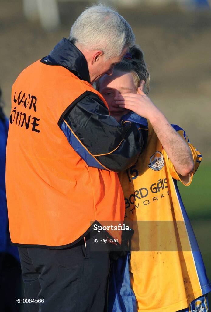 29 November 2008; Laura Corcoran, Knockmore, is consoled after the match. VHI Healthcare All-Ireland Ladies Junior Club Football Championship Final, Kilmihil, Clare, v Knockmore, Mayo. Tuam Stadium, Tuam, Co. Galway. Picture credit: Ray Ryan / SPORTSFILE