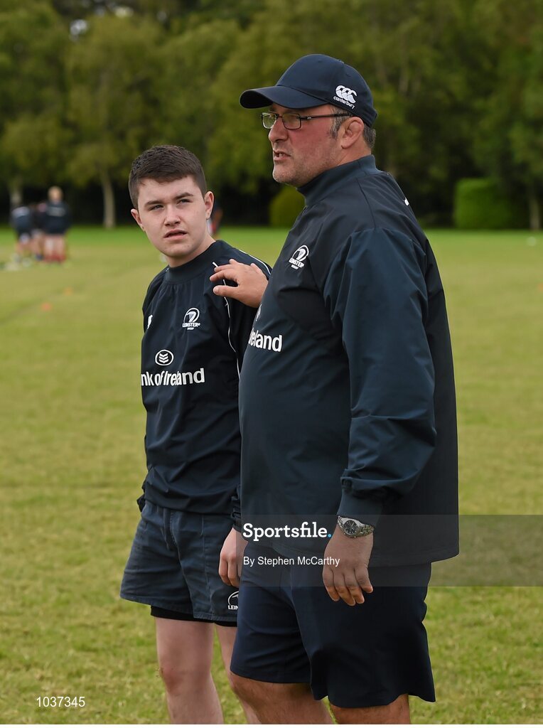 5 August 2015; Participants during the Bank of Ireland Leinster Rugby School of Excellence held at The Kings Hospital, Palmerstown, Dublin. The camp saw the visit of Leinster players to talk to developing players about training, tips and their development as rugby players. Picture credit: Stephen McCarthy / SPORTSFILE
