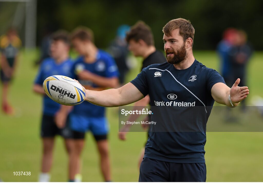 5 August 2015; Participants during the Bank of Ireland Leinster Rugby School of Excellence held at The Kings Hospital, Palmerstown, Dublin. The camp saw the visit of Leinster players to talk to developing players about training, tips and their development as rugby players. Picture credit: Stephen McCarthy / SPORTSFILE