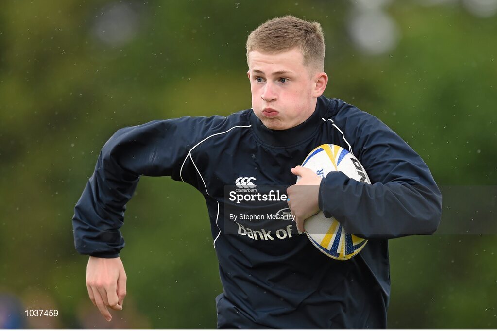 5 August 2015; Participants during the Bank of Ireland Leinster Rugby School of Excellence held at The Kings Hospital, Palmerstown, Dublin. The camp saw the visit of Leinster players to talk to developing players about training, tips and their development as rugby players. Picture credit: Stephen McCarthy / SPORTSFILE