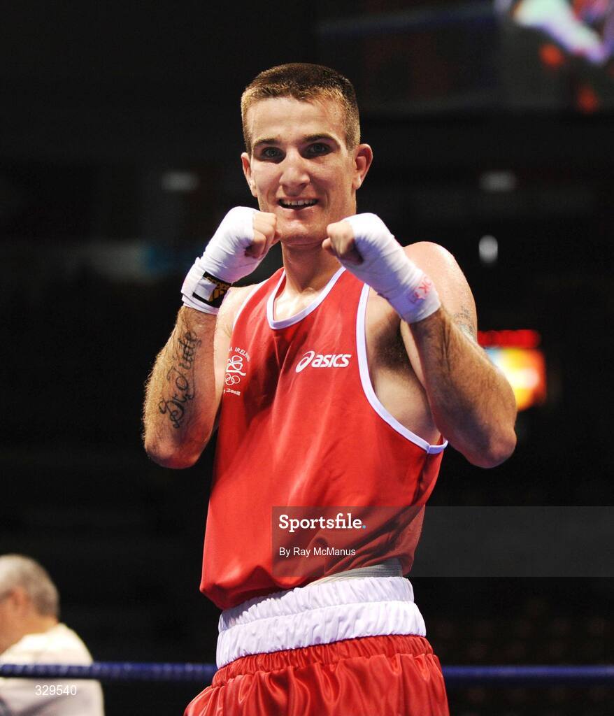 10 August 2008; Ireland's John Joe Joyce after he defeated Gyula Kate, of Hungary, in the 'Round of 32' Light Welter, 64 kg, contest. Beijing 2008 - Games of the XXIX Olympiad, Beijing Workers Gymnasium, Olympic Green, Beijing, China. Picture credit: Ray McManus / SPORTSFILE