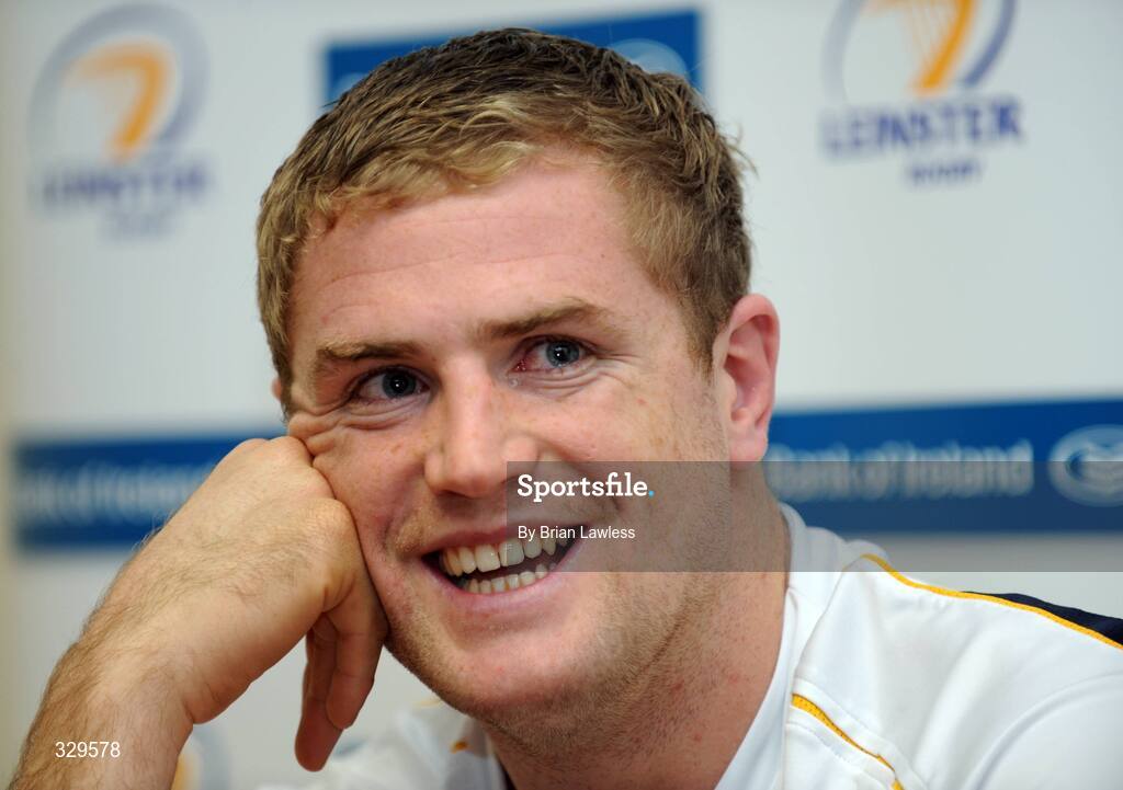 2 December 2008; Leinster's Jamie Heaslip during a press conference. Leinster Rugby Press Conference, David Lloyd Riverview, Clonskeagh, Dublin. Picture credit: Paul Mohan / SPORTSFILE
