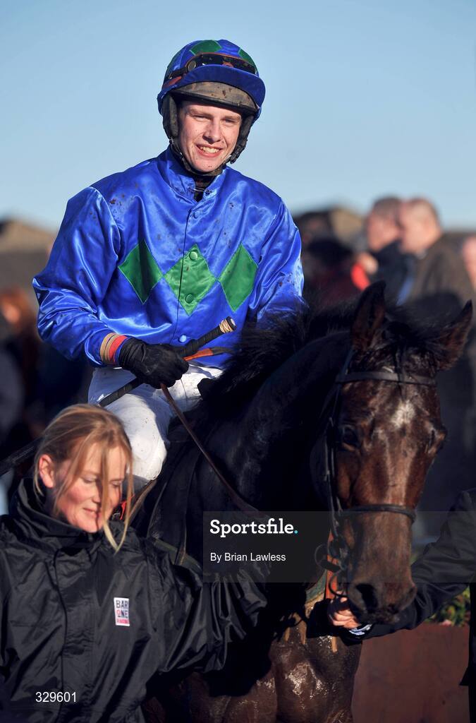 30 November 2008; Paul Townend enters the parade ring on Hurricane Fly after winning the Bar One Racing Royal Bond Novice Hurdle. Fairyhouse Winter Festival 2008, Fairyhouse Racecourse, Co. Meath. Picture credit: Brian Lawless / SPORTSFILE