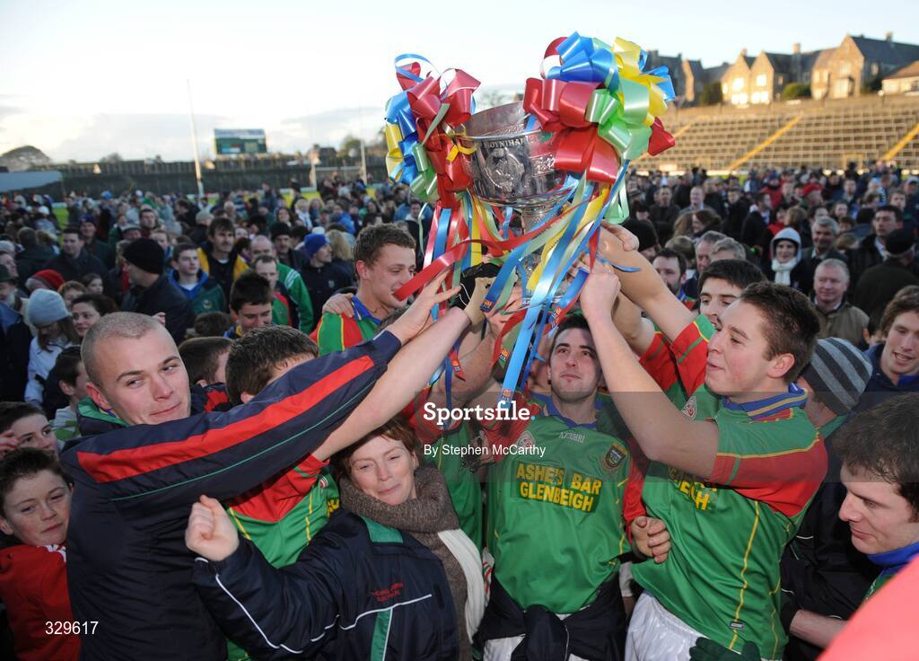 30 November 2008; Mid Kerry players and supporters celebrate with the Bishop Moynihan Cup. Kerry Senior Football Championship Final Replay, Kerins O'Rahilly's v Mid Kerry, Fitzgerald Stadium, Killarney, Co. Kerry. Picture credit: Stephen McCarthy / SPORTSFILE