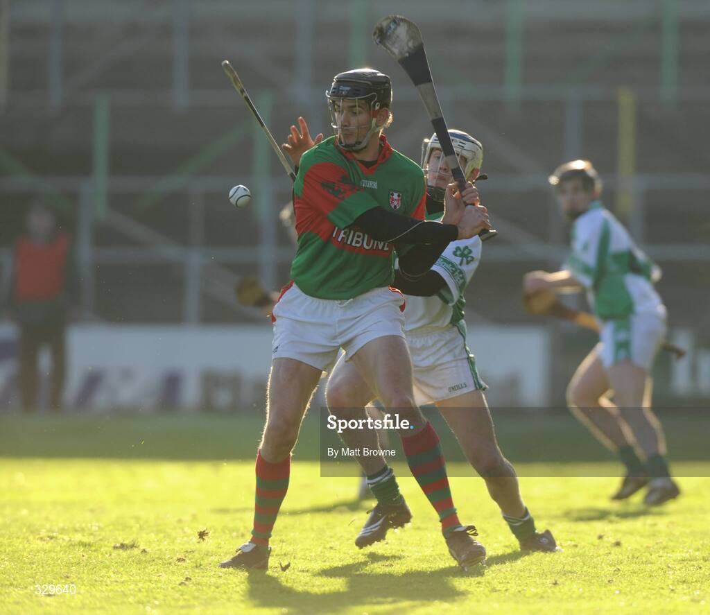 30 November 2008; Rory Hanniffy, Birr, in action against TJ Reid, Ballyhale Shamrocks. AIB Leinster Senior Club Hurling Championship Final, Ballyhale Shamrocks v Birr, Nowlan Park, Kilkenny. Picture credit: Matt Browne / SPORTSFILE