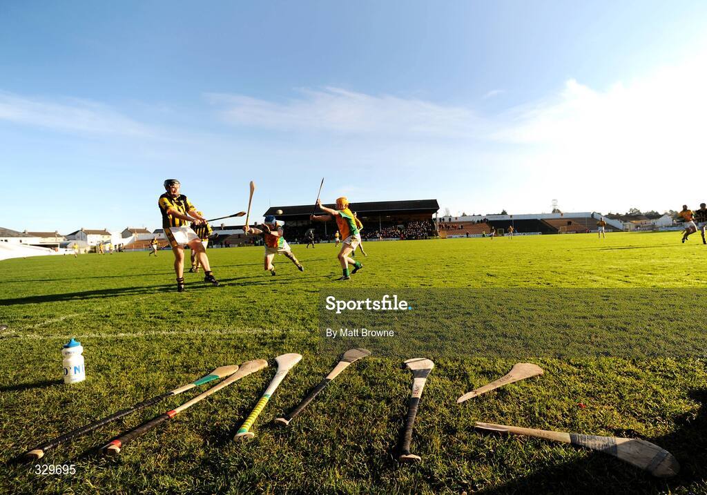 30 November 2008; A general view of hurleys during the game. AIB Leinster Senior Club Hurling Championship Final, Ballyhale Shamrocks v Birr, Nowlan Park, Kilkenny. Picture credit: Matt Browne / SPORTSFILE