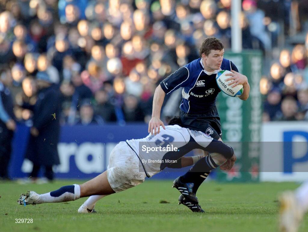 6 December 2008; Brian O'Driscoll, Leinster, is tackled by Steve Kefu, Castres Olympique. Heineken Cup, Pool 2, Round 3, Leinster v Castres Olympique, RDS, Dublin. Picture credit: Brendan Moran / SPORTSFILE
