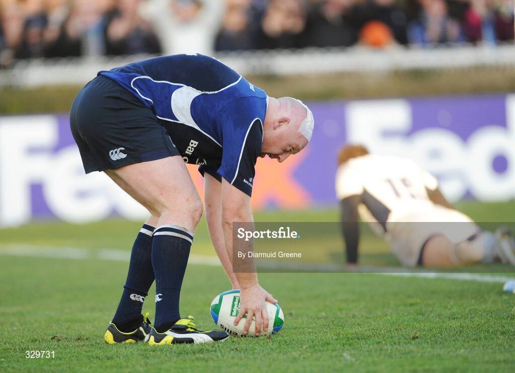 6 December 2008; Bernard Jackman, Leinster touches down to score his side's first try of the game. Heineken Cup, Pool 2, Round 3, Leinster v Castres Olympique, RDS, Dublin. Picture credit: Diarmuid Greene / SPORTSFILE