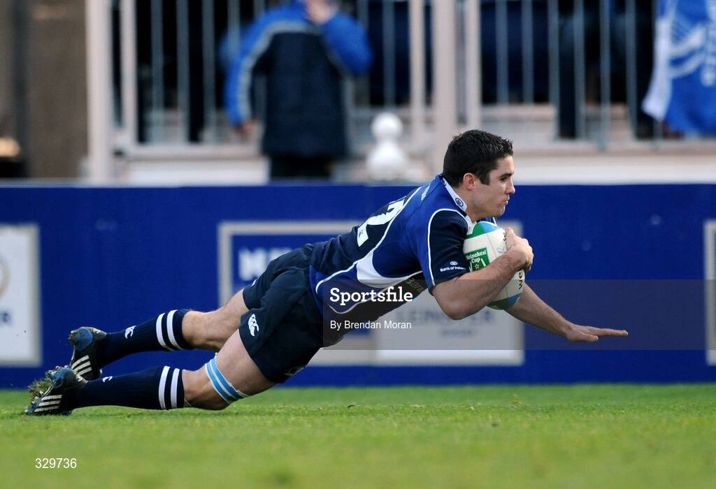 6 December 2008; Simon Keogh, Leinster, scores his side's third try against Castres Olympique. Heineken Cup, Pool 2, Round 3, Leinster v Castres Olympique, RDS, Dublin. Picture credit: Brendan Moran / SPORTSFILE
