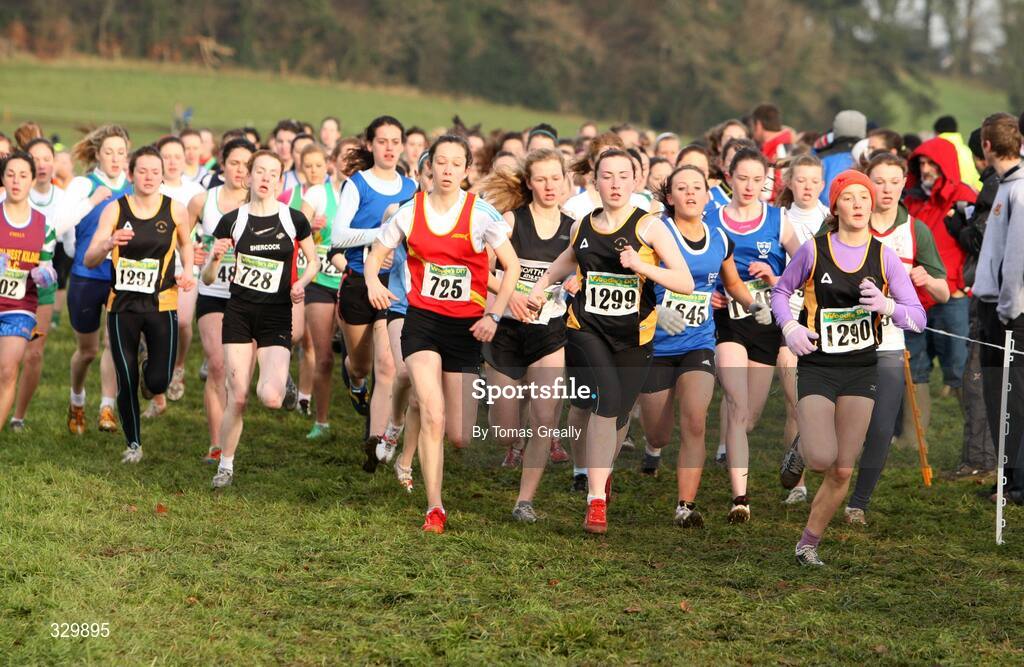 7 December 2008; The start of the Girl's Under 17 race. Woodie’s DIY Novice and Uneven Ages Championships, Ballyhaise, Co Cavan. Picture credit: Tomas Greally / SPORTSFILE