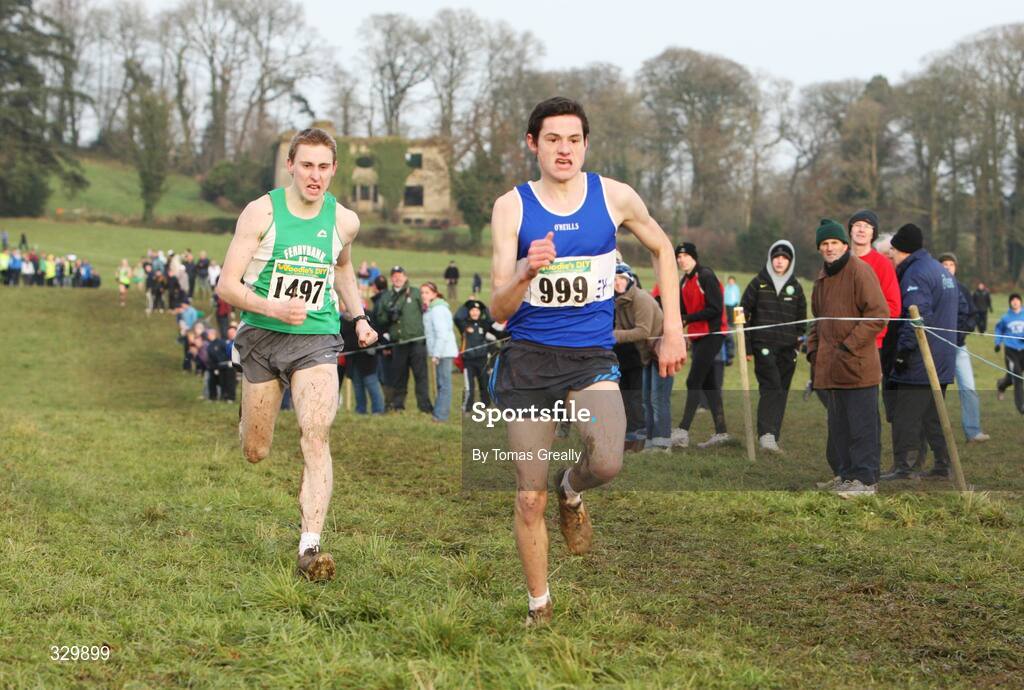 7 December 2008; Eventual winner, Ian Ward, Finn Valley A.C, battles it out with second place, Patrick Flynn, Waterford. Woodie’s DIY Novice and Uneven Ages Championships. Ballyhaise, Co Cavan. Picture credit: Tomas Greally / SPORTSFILE