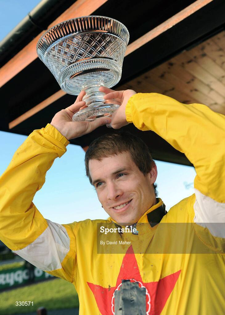 9 December 2008; Jockey Sam Thomas after winning the John Durkan Memorial Chase on Noland. Punchestown Racecouse, Naas, Co. Kildare. Picture credit: David Maher / SPORTSFILE