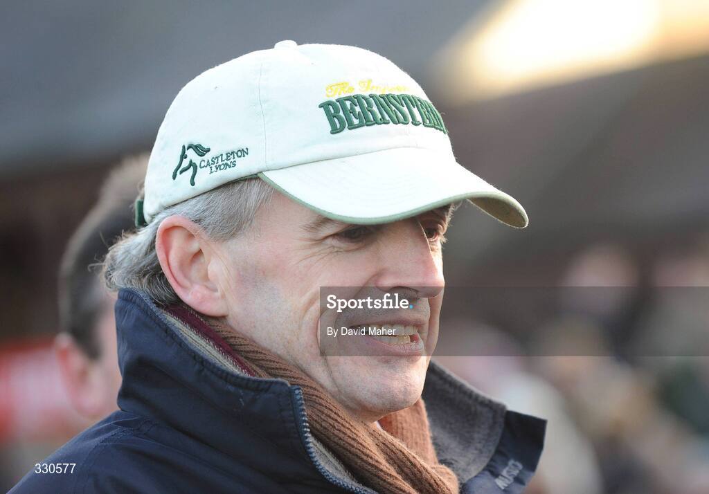 9 December 2008; Micheal O'Leary, owner of War Of Attrition, in the parade ring after the John Durkan Memorial Chase. Punchestown Racecouse, Naas, Co. Kildare. Picture credit: David Maher / SPORTSFILE
