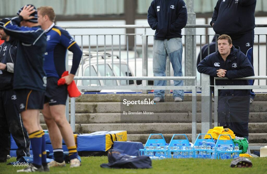 9 December 2008; Leinster's Brian O'Driscoll looks on during squad training. Donnybrook Stadium, Dublin. Picture credit: Brendan Moran / SPORTSFILE