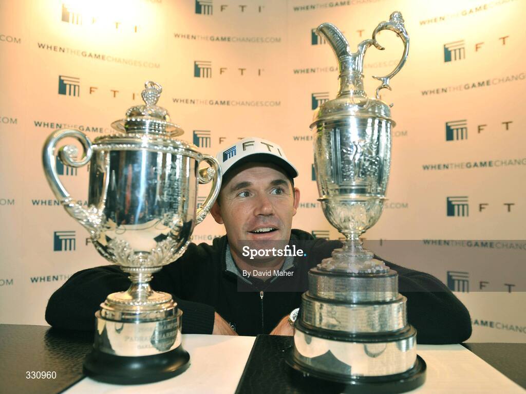 12 December 2008; Padraig Harrington during a press conference to announce details of the largest ever global sponsorship deal with FTI. Shelbourne Hotel, Dublin. Picture credit: David Maher / SPORTSFILE