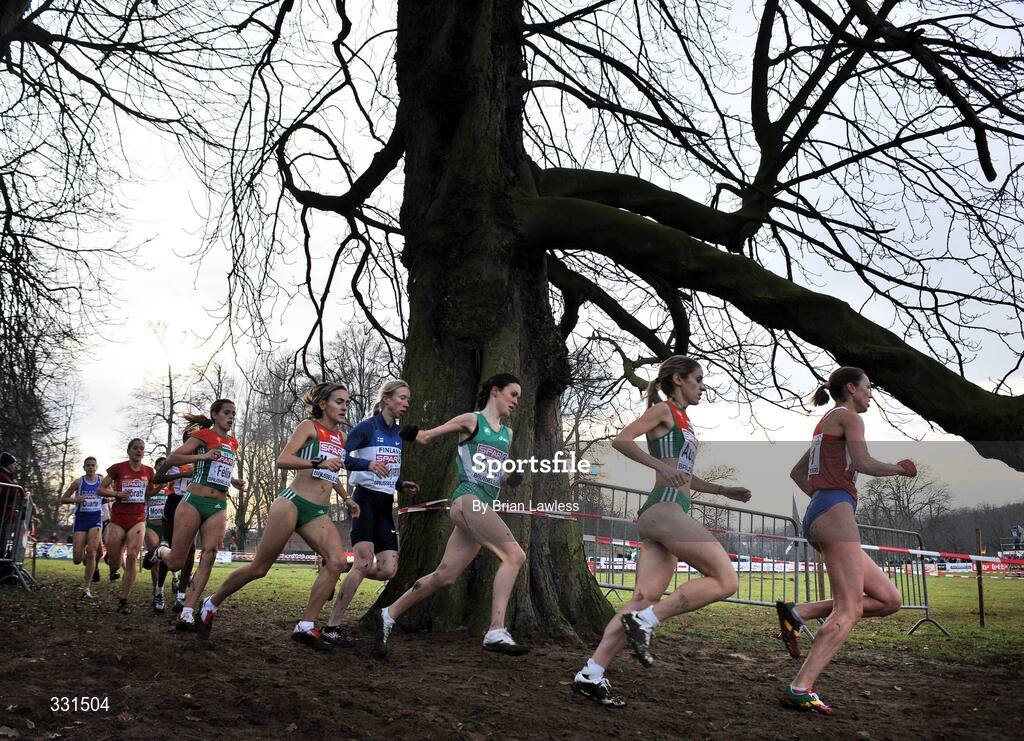 14 December 2008; Ireland's Mary Cullen on her way to finishing 4th in the Senior Women's event during the 2008 European Cross Country Championships. Parc de Laeken, Brussels, Belgium. Picture credit: Brian Lawless / SPORTSFILE