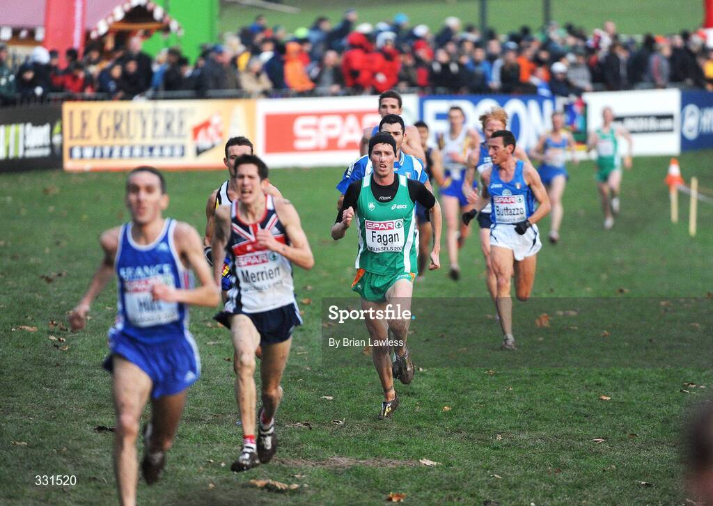 14 December 2008; Ireland's Martin Fagan on his way to finishing 24th in the Senior Men's event during the 2008 European Cross Country Championships. Parc de Laeken, Brussels, Belgium. Picture credit: Brian Lawless / SPORTSFILE