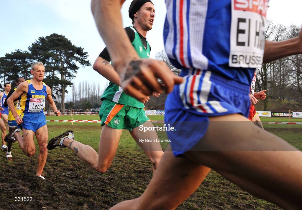 14 December 2008; Ireland's Martin Fagan in action during the Senior Men's event during the 2008 European Cross Country Championships. Fagan finished 24th having led the race early on. Parc de Laeken, Brussels, Belgium. Picture credit: Brian Lawless / SPORTSFILE