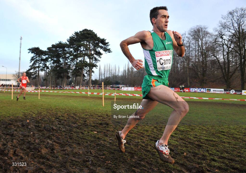 14 December 2008; Ireland's Mark Carroll in action during the Senior Men's event during the 2008 European Cross Country Championships. Fagan finished 24th having led the race early on. Parc de Laeken, Brussels, Belgium. Picture credit: Brian Lawless / SPORTSFILE