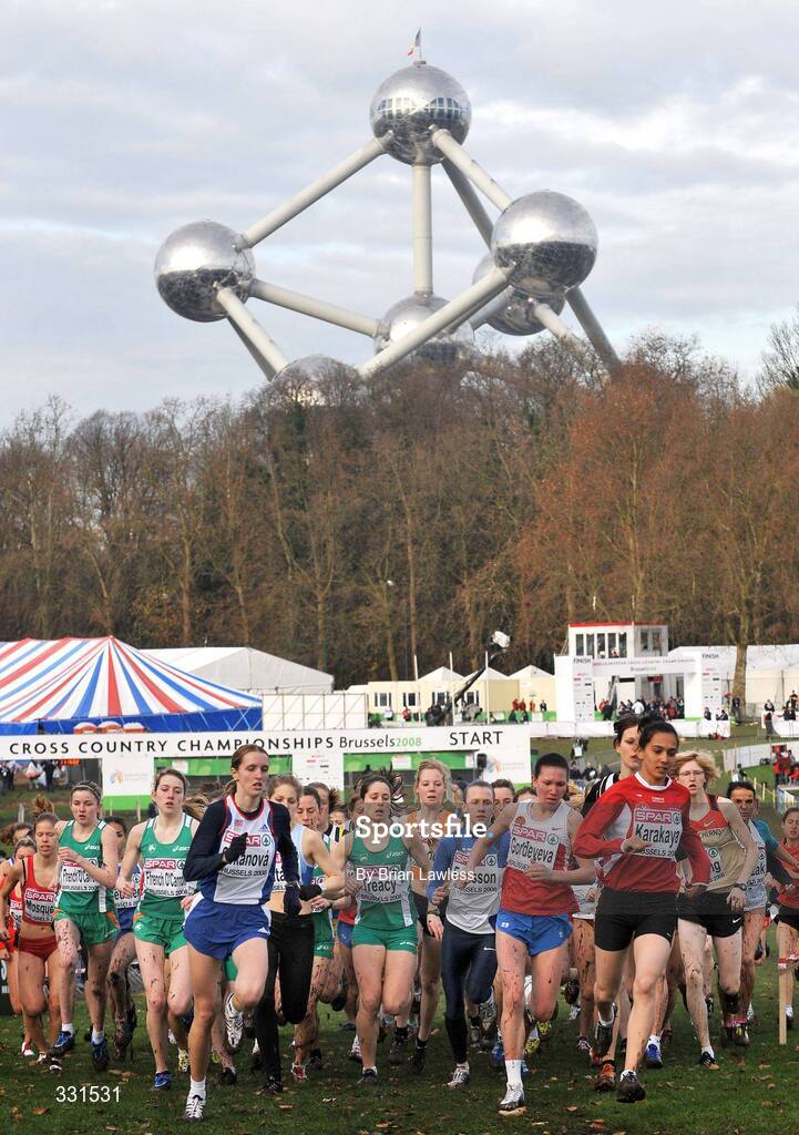 14 December 2008; A general view of the start of the Junior Women's event during the 2008 European Cross Country Championships. Parc de Laeken, Brussels, Belgium. Picture credit: Brian Lawless / SPORTSFILE