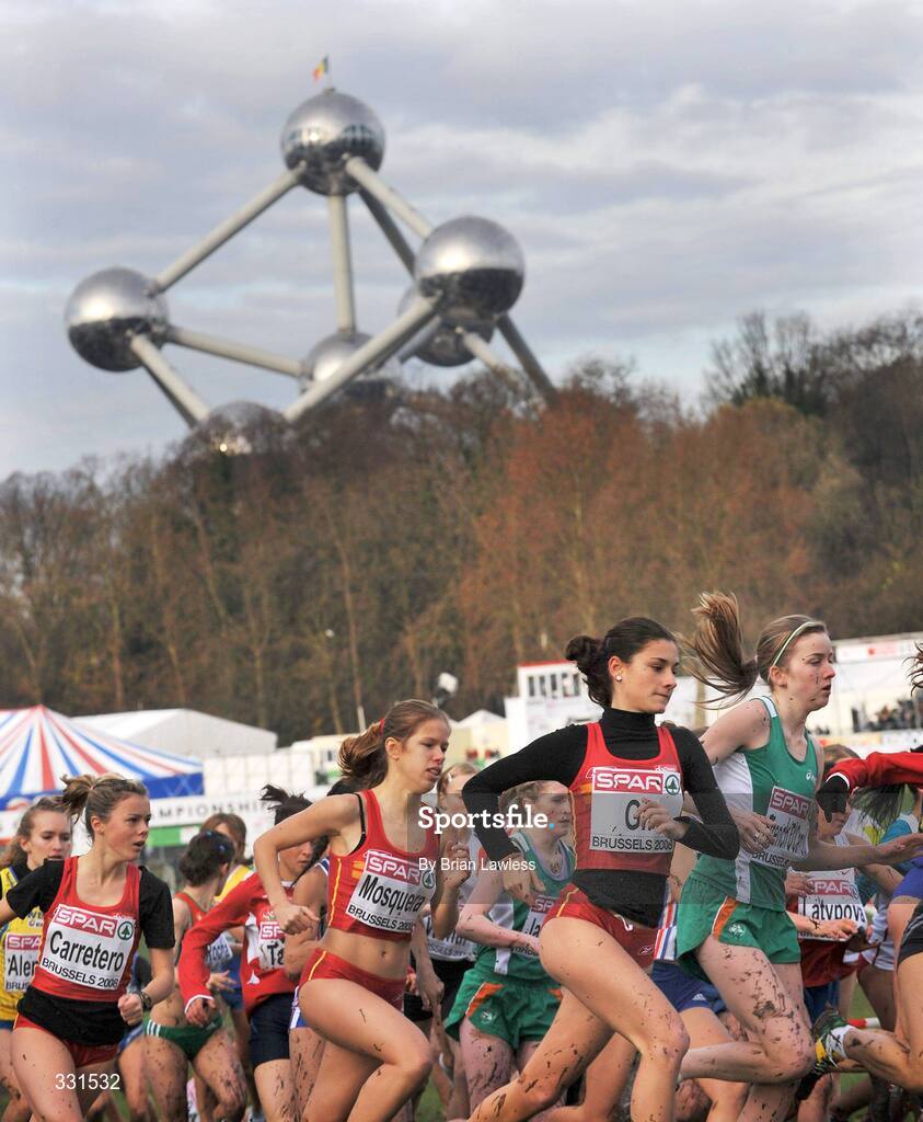 14 December 2008; A general view of the start of the Junior Women's event during the 2008 European Cross Country Championships. Parc de Laeken, Brussels, Belgium. Picture credit: Brian Lawless / SPORTSFILE