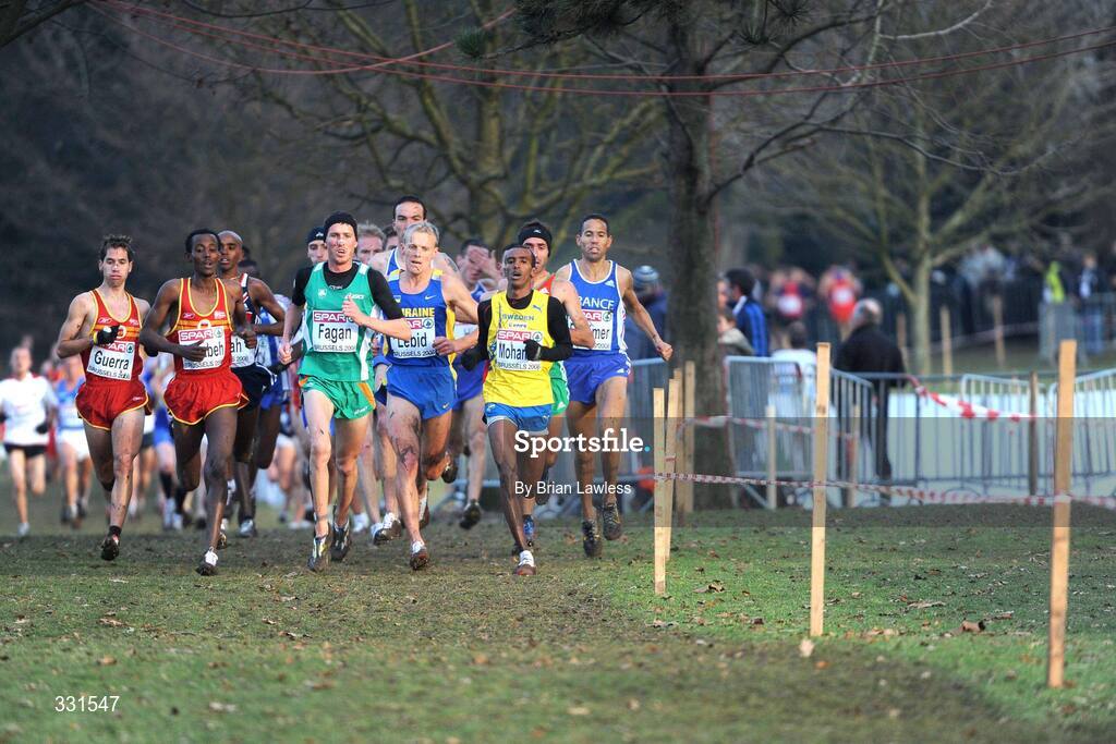 14 December 2008; Ireland's Martin Fagan in action during the Senior Men's event during the 2008 European Cross Country Championships. Fagan finished 24th having led the race early on. Parc de Laeken, Brussels, Belgium. Picture credit: Brian Lawless / SPORTSFILE