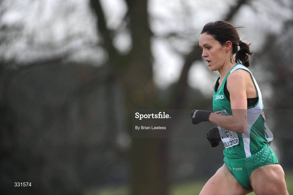 14 December 2008; Ireland's Mary Cullen on her way to finishing 4th in the Senior Women's event during the 2008 European Cross Country Championships. Parc de Laeken, Brussels, Belgium. Picture credit: Brian Lawless / SPORTSFILE