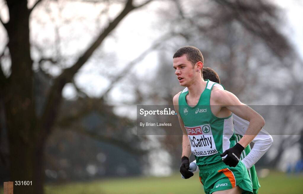 14 December 2008; Ireland's David McCarthy, West Waterford AC,  on his way to finishing 24th in the Under 23 Men's event during the 2008 European Cross Country Championships. Parc de Laeken, Brussels, Belgium. Picture credit: Brian Lawless / SPORTSFILE