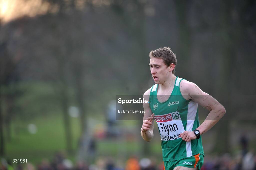 14 December 2008; Ireland's David Flynn in action in the Junior Men's event during the 2008 European Cross Country Championships. Parc de Laeken, Brussels, Belgium. Picture credit: Brian Lawless / SPORTSFILE