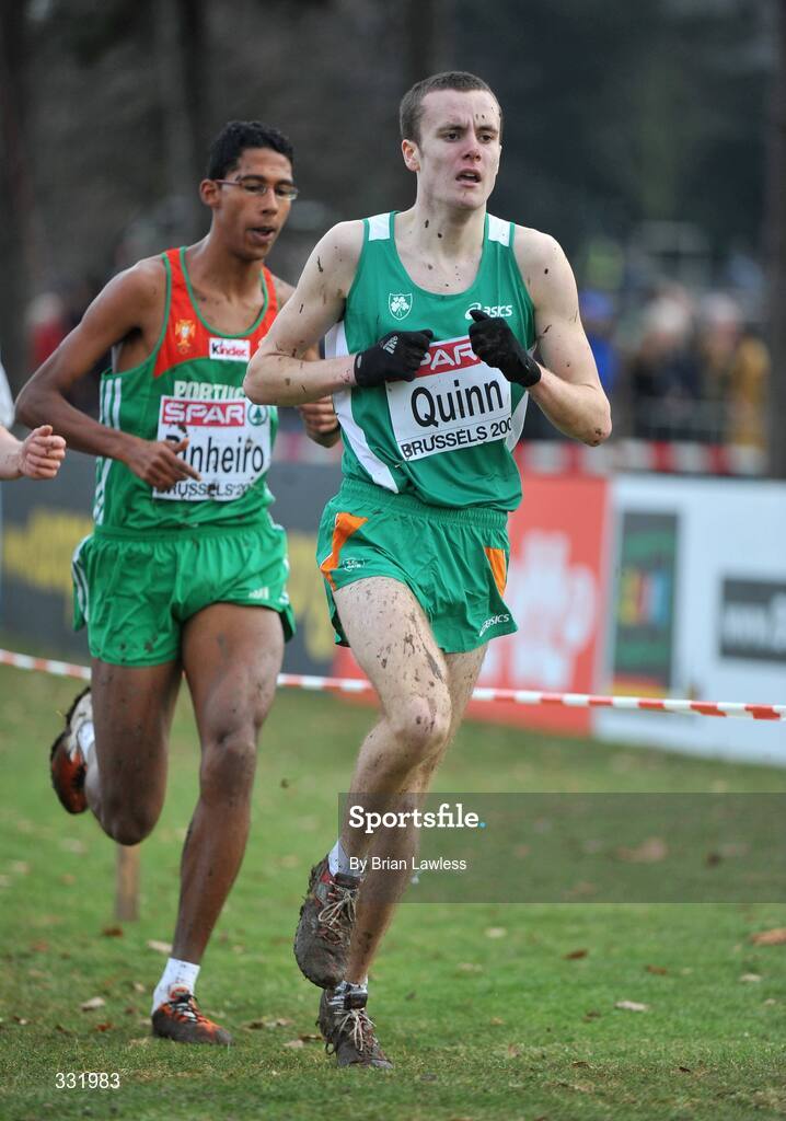 14 December 2008; Ireland's Shane Quinn in action in the Junior Men's event during the 2008 European Cross Country Championships. Parc de Laeken, Brussels, Belgium. Picture credit: Brian Lawless / SPORTSFILE