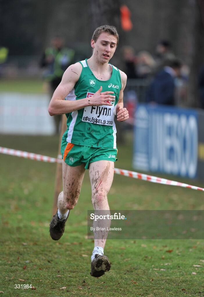 14 December 2008; Ireland's David Flynn in action in the Junior Men's event during the 2008 European Cross Country Championships. Parc de Laeken, Brussels, Belgium. Picture credit: Brian Lawless / SPORTSFILE